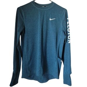 Nike Pelaton Shirt Running Dri-fit Women's Small-petite Blue w White lettering ✔